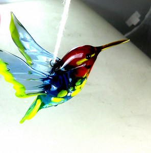 Blown Glass Animal Bird Hummingbird Art Hanging Blue Red Murano Style Figurine Ornament Decor 4.5x3.3x2.4 Inches Fast Shipping From USA - Etsy