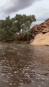 💙🩵💙🩵 Lhere Mparntwe (Todd River) in a little flow last night at Bungalow at Telegraph Station. The weather is delicious today with more rain forecast over the next few days! After over 3 months of little to no rain and the hottest 100 days ever in Mparntwe Alice Springs’ recorded history, with the average maximum temperature of 40 degrees from December 1 to 20 March 2025, the rain is extremely welcome. Extreme weather events like extreme heat and heavy rainfall events are increasing in their