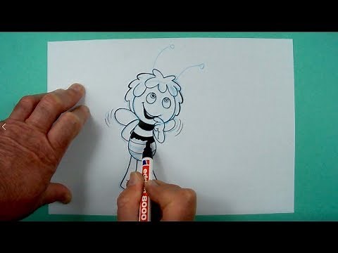 Wie zeichnet man die Biene Maja ? Zeichnen für Kinder... und jedem, dem es Spaß macht.