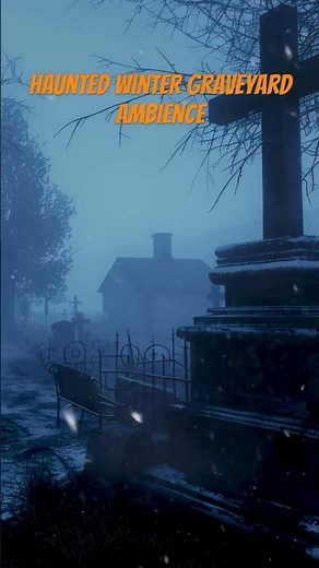 Haunted winter graveyard ambience #halloween #scarysounds #horrorsounds