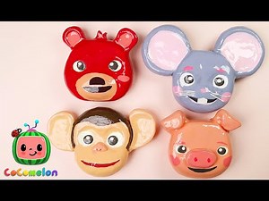 cocomelon animal clay cracking ASMR #19 - stress relief , satisfying video