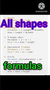 All shapes formulas | #formula #maths #mathematics