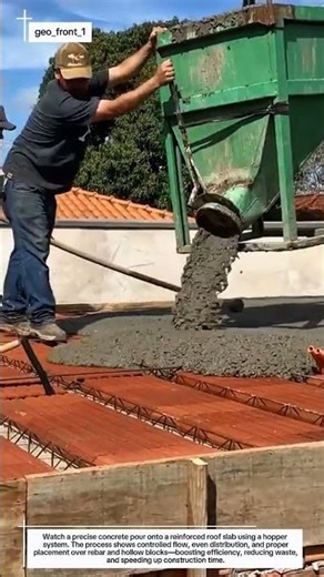 Satisfying Concrete Pouring on Roof Slab | Efficient Construction Process in Action