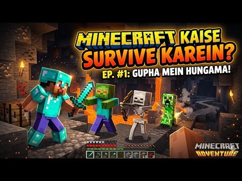 MINECRAFT: GUPHA MEIN HUNGAMA! 😱 | Survival Series Episode 1