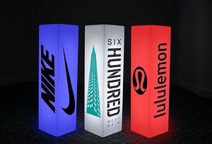 Custom Full Color LED Logo Pillar - Wireless Illuminated Display Column for Trade Shows & Events - Etsy Canada