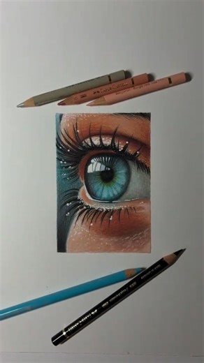 Tutorial: Draw 👁️ with pencil colour #art #colors #shorts