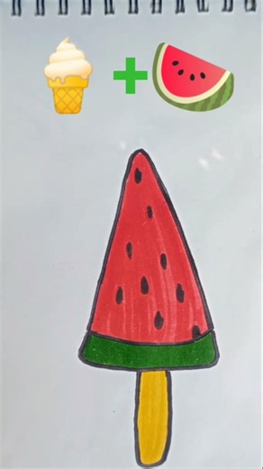 watermelon ice cream 🍦+🍉=😋#watermelonart #shorts