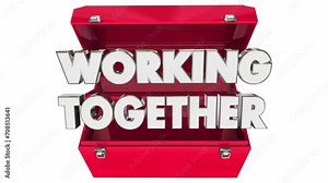 Working Together Toolbox Collaborate Cooperate Joint Partnership Project Job 3d Animation