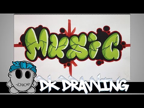 Graffiti Tutorial for beginners - How to color bubble letters music #7