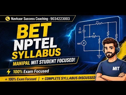BET NPTEL Full Syllabus in One Video | Exam Ready Strategy #nptel #mitmanipal Basic electrical#btech