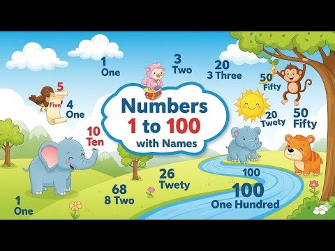 Numbers 1 to 100 with Names | Learn Counting Easily| Counting Fun 1-100