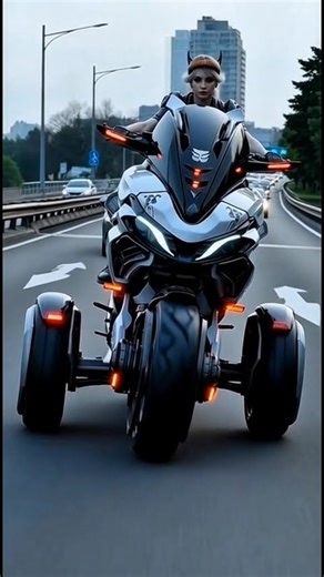 Futuristic Cyber Bike on the Highway | Next-Gen Motorcycle Concept 🚀🏍️