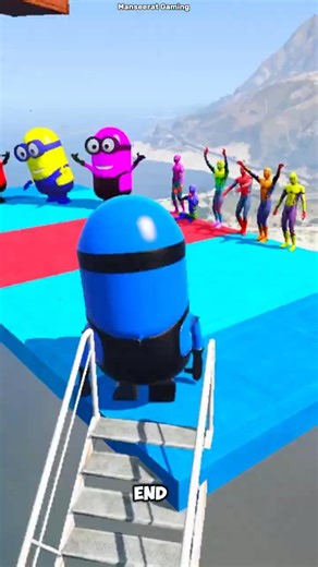 Gta V Epic Blue Minion Jump/Fails Wait Till End😂 #shorts #gta5