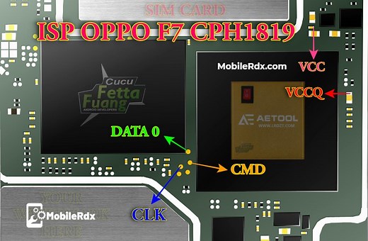 Oppo F7 CPH1819 ISP Pinout to Remove Pattern Lock and FRP