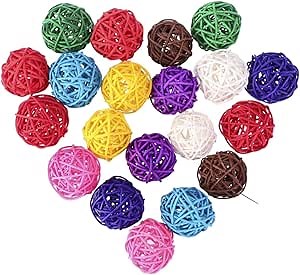 GOOHOCHY 20Pcs Wicker Rattan Balls Decorative for Wedding Christmas Party Home Garden Decor Hanging Balls for Nursery Mobiles and Centerpiece Fillers