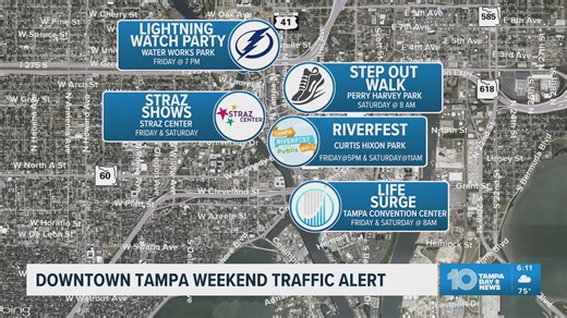 Downtown Tampa is sending out a traffic advisory for the city