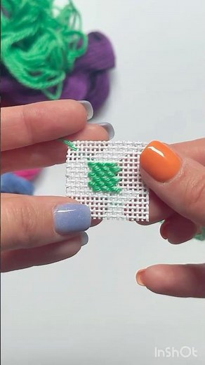 Horizontal Brick Stitch on Needlepoint Canvas