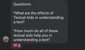 What are the effects of textual aids in understanding a text? H... | Filo