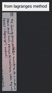 PQ The Sum of three positive numbers is a constant. prove that ... | Filo