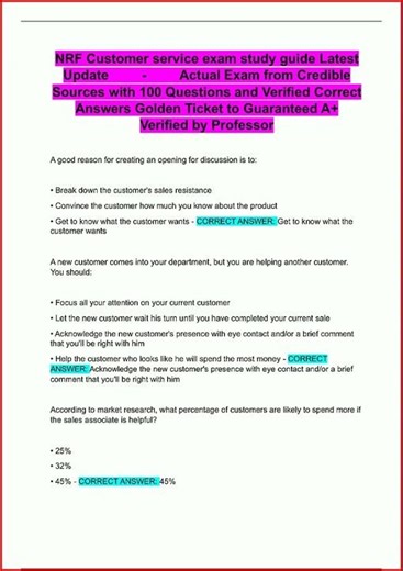 Nrf Customer Service Exam Study Guide Latest Update Actual E video