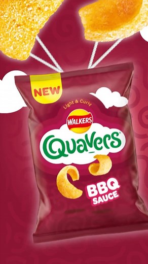 Walkers Crisps on Instagram: "LIGHT. CURLY. SMOKIN’ BBQ. 🤯 NEW Quavers BBQ Sauce tasty, melty snacks have landed in stores near you – they’re un-grill-ievable! 😉🔥 #QuaversBBQ"