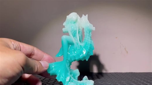 Luminous Mermaid Skull: Blue Quartz Crystal Seahorse, Hand Carved - Etsy