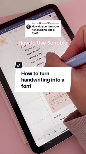 One of my most asked questions… “how do you turn your handwriting into a font?” I use the “scribble” function with my iPad, Apple Pencil, and GoodNotes 6! Here’s how you do it: 1️⃣ Open up your iPad settings and click “Apple Pencil”. 2️⃣ Toggle on “Scribble”. 3️⃣ Test out scribble to make sure it’s working in the Apple Pencil settings. 4️⃣ Next, open up the GoodNotes 6 app. 5️⃣ Select the “text” icon in the toolbar then select what font you want to use 6️⃣ Tap the iPad screen and start to write.