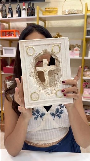 Polyresin Premium Resurrection Cross Frame ✝️🌸 | Easter Special Gift | Angroos Handicrafts