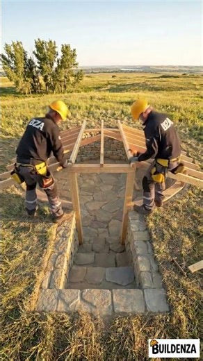 Ancient Pit House Built Underground — Stone Walls & Fireplace