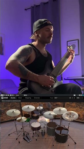 Drums building up over a Mick Gordon–style riff 🛸