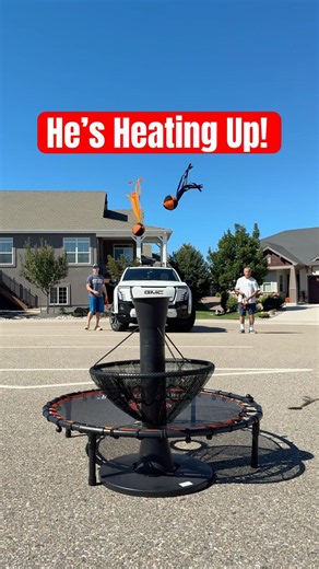 He’s heating up In this fun trampoline tailgating game!