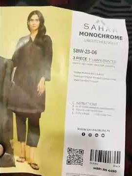 🖤 *SAHAR – Monochrome Unstitched Vol II* 🖤
