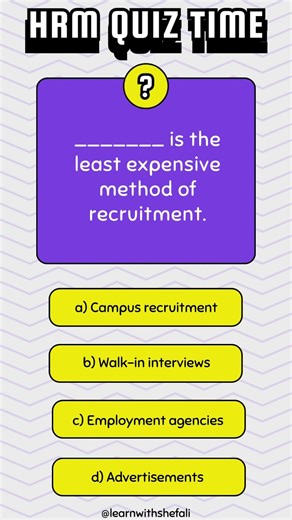 HRM Multiple Choice Questions: Test Your Knowledge! #hrm #humanresourcemanagement
