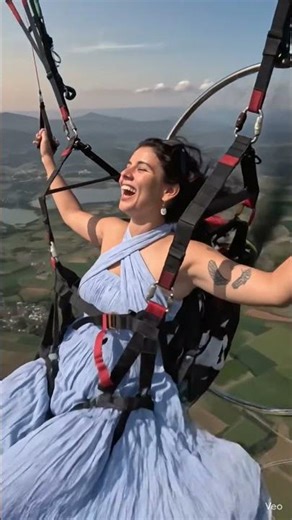 First Time Flying in Sky Gone Amazing 😱 | She Loves Paramotor Adventure"
