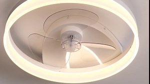 19.7in Low Profile Ceiling Fan with Light, 3 Color LED Dimmable Flush Mount Ceiling Fan with Light and Remote, 3 Speeds Reversible Blades, Kids Ceiling Fan Light for Bedroom Kitchen