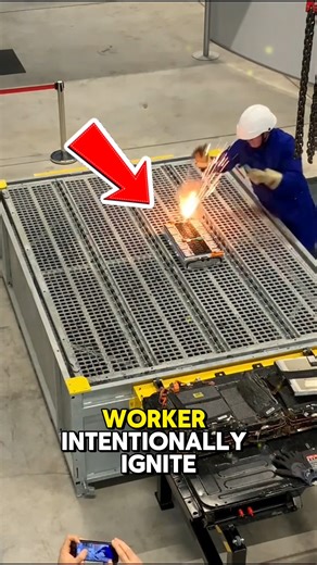 Drive Mac on Instagram: "Germany’s Genius Solution to Battery Fires Germany has developed an ingenious safety system to prevent lithium battery fires during manufacturing. When a battery overheats or ignites, the device instantly isolates and cools it, stopping thermal runaway before it spreads. This breakthrough innovation protects factories, workers, and equipment—setting a new standard for battery safety worldwide. Credits: @ KfzgewerbeDeZDK / YT @ FireSafetyResearchInstitute / YT @ cellblock