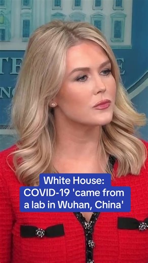 During a press briefing, White House Press Secretary Karoline Leavitt praised Trump for suggesting COVID-19 'came from a lab in Wuhan, China' during the pandemic, calling the theory 'the confirmable truth.' This comes after a CIA spokesperson told NBC News, 'CIA assesses with low confidence that a research-related origin of the COVID-19 pandemic is more likely than a natural origin based on the available body of reporting.' 🎥 Reuters #news #breakingnews #trump #donaldtrump #china