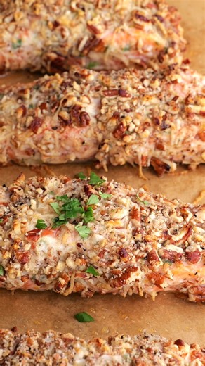 Perfectly juicy, baked Pecan Crusted Salmon! | Will Cook For Smiles