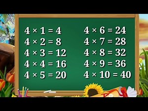 Table of 4 in English | Tables in English | Learning Video Pebbles Rhyme | 4 Table | Multiplication