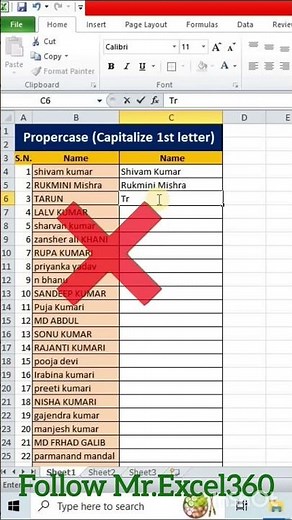 How to change first letter capital in Excel | don't ❌ change letter one by use proper formula #excel
