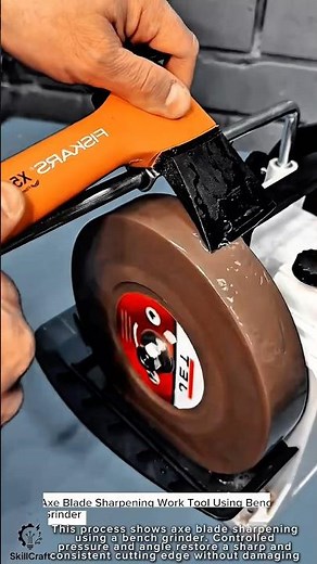 Axe Blade Sharpening Work Tool Using Bench Grinder #worktool