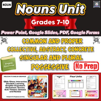 Nouns Worksheets and Slide Shows: English Grammar for Grades 7 to 10