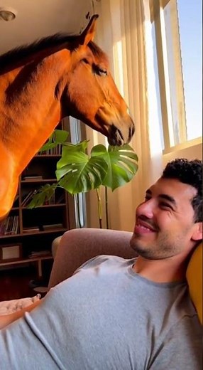 Eu não esperava essa reação desse cavalo… que coisa mais linda#CavaloFofo #Animais #Surpreendente