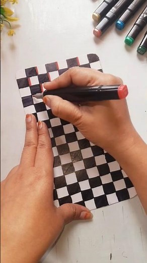 How to draw 3D Optical Illusion Art | Easy Cube Pattern for Beginners