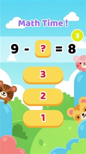 ✨ Kids Math Challenge: 9 - ? = 8