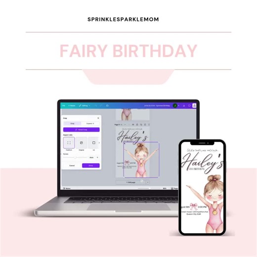 Editable Gymnastics Invite | Pink Girl Birthday Canva Template | 4x6 5x7 & Mobile | Printable Digital File - Etsy