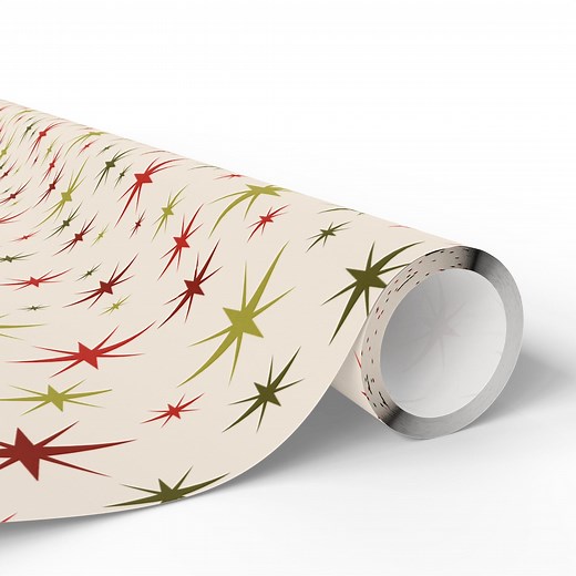 Retro Christmas Wrapping Paper Retro Stars 1950s Christmas Wrapping Paper Gift Wrap and Craft Paper - Etsy