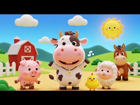 Who Says Moo | Farm Animal Sounds Song for Kids | Nursery Rhymes & Learning Songs for Children