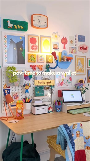 da big one 🍊 #wallet #handmade #punchneedle #art #artist #yarn #textileart #fyp #tufting #smallbusiness