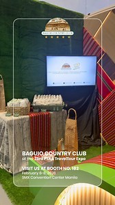 Visit us until 𝐅𝐞𝐛𝐫𝐮𝐚𝐫𝐲 𝟖, 𝟐𝟎𝟐𝟔, at the 𝐒𝐌𝐗 𝐂𝐨𝐧𝐯𝐞𝐧𝐭𝐢𝐨𝐧 𝐂𝐞𝐧𝐭𝐞𝐫 Manila at 𝐁𝐨𝐨𝐭𝐡 𝐍𝐨. 𝟏𝟖𝟐 to discover our exclusive offers and learn how we make your next getaway unforgettable. -- Experience world-class luxury within reach; follow us on our official social media accounts! Facebook: fb.com/baguiocountryclubph Instagram: instagram.com/baguiocountryclub Threads: threads.net/@baguiocountryclub #BaguioCountryClub #BCCsafecation #BCCexperience #CozyUpInBaguio #Ph